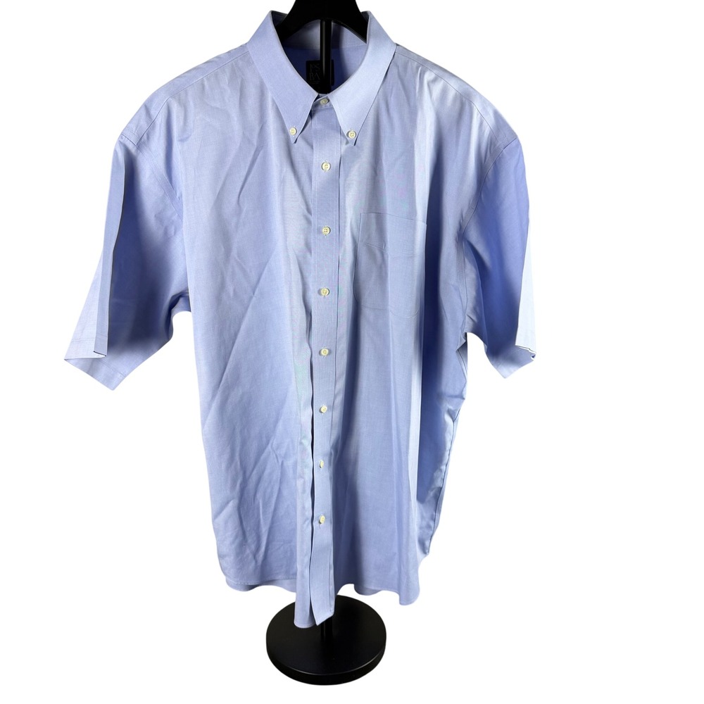 Jos. A. Bank Traveler Collection Blue Short Sleeve Button Down Shirt 18.5 Mens
